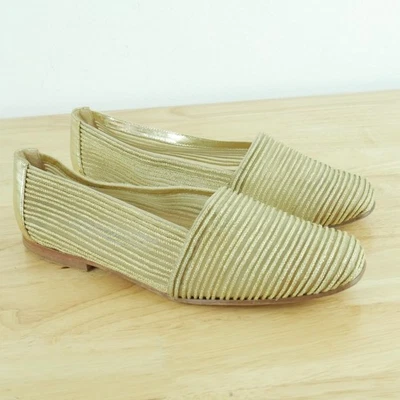 Andre Assous 9.5 Pisos Dorado Transparente Resort Salón Sin Cordones Tranquilo Lujo Ballet Glam Foto 1 de 4