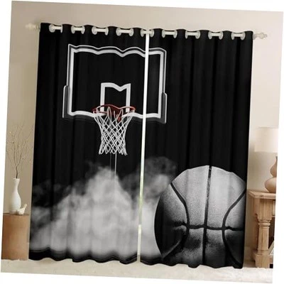  Шторы баскетбольные для девочек мальчиков детей 52"W x 84"L (упаковка из 2) мульти 51 - Изображение 1 из 4