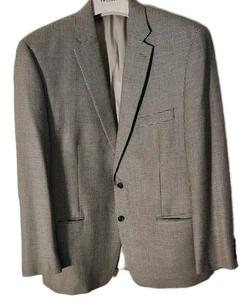 Ralph Lauren Mens 46R Blazer Gingham Silk Wool Sport Coat Black Tan Preppy - Picture 1 of 10