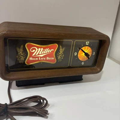 Reloj de movimiento Miller High Life Beer iluminado Starburst 1980 vintage Foto 1 de 4