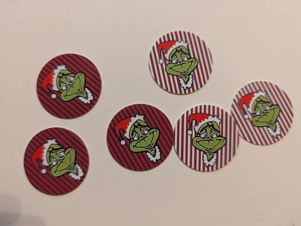 Imágenes de tapa de botella de una pulgada precortadas GRINCH envío gratuito Foto 1 de 1