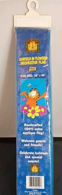 Garfield Vintage Flag Flowers Spring 28X40 New Garden House Banner 90s Nostalgia - Image 1 of 4