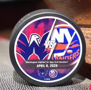 New washington capitals puck New York Islanders April 6 2025 Goal 895 ovechkin - Picture 1 of 1
