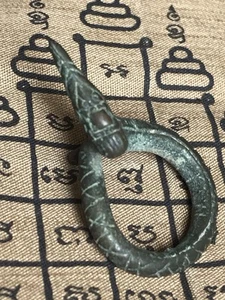 Very Old Naga Ring Talisman Powerful Lucky Protective Blessed Thai Buddha Amulet - Picture 1 of 7