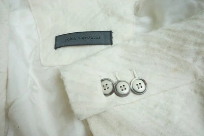 John Varvatos Ivory White Textured Soft Wool Blend Sport Coat Jacket Sz 38 New - Image 1 of 4