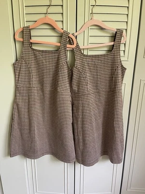 Abercrombie Niños Niñas 7/8 Cuadros Jumper Vestido Conjunto de 2 Bolsillos Luz Pilling Foto 1 de 4