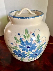 East Texas Keramik Marshall blau Schwammgeschirr Keksdose groß - Bild 1 von 5