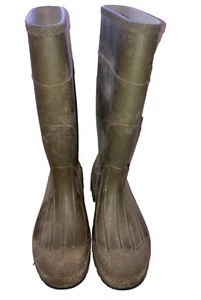 Stivali Northerner uomo taglia 8 donna 10 verde oliva gomma fango pioggia lavori made in USA - Foto 1 di 8