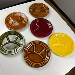 Fondue Divided plates set of 6 faience de Stamand France multcolour - Picture 1 of 11