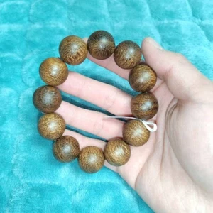 Bracelet en bois d'agar naturel 20 mm Vietnam Nha Trang hommes femmes perles de Bouddha chanceuses - Photo 1/13