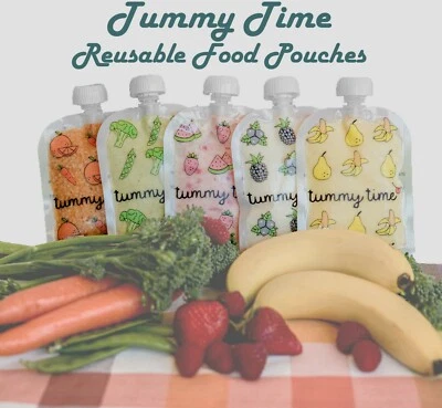 Reusable food pouch 150mL pouches kids baby safe BPA free ECO - reduce waste - image 1 of 4