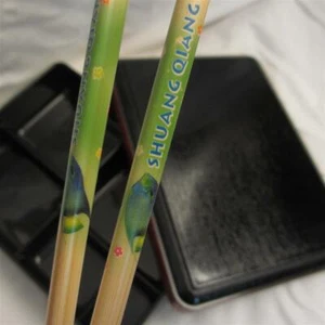 Small Bento Box JAPANESE sushi dish blue wrasse FISH chopsticks set Valentine - Picture 1 of 9