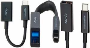 AmazonBasics USB Type-C to 3.1 Gen1 Female Adapter Cable - Black - Picture 1 of 7