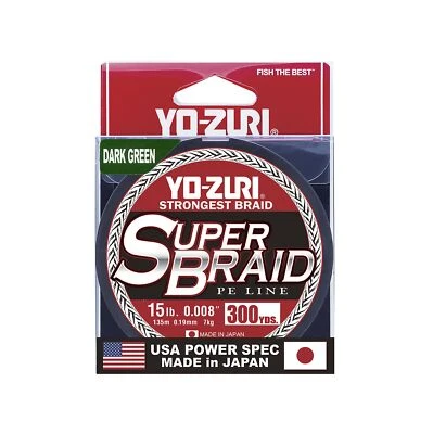 Yo-Zuri Super Braid 300 Yard Spool Dark Green 15LB - Image 1 of 2