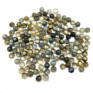Lote de piedras preciosas sueltas cabujón redondo labradorita natural 105 piezas 6 mm 100 CT - Imagen 1 de 5