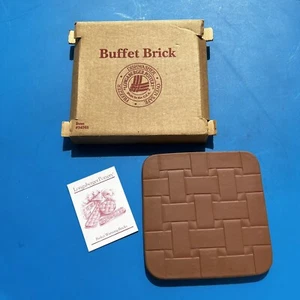 Longaberger Pottery 7.25" Square Basket Warming Buffet Brick 34568 In Box - Picture 1 of 11
