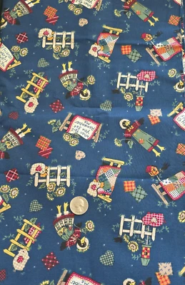 Tela de 2 yardas de cuervos y girasoles si sus amigos fueran flores 1994 tela tradiciones Foto 1 de 3