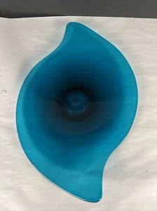 Viking Glass EPIC BLUENIQUE Platter Atomic Oblong Console Bowl Teal Blue 17.5” - Picture 1 of 6