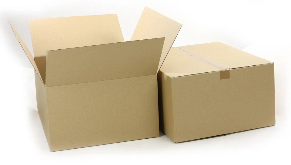 VERPACKUNGS- UND VERSANDMATERIAL FALTKARTONS Versandkarton BOX 350x350x250 mm Braun Innenmaß einwellig NEU