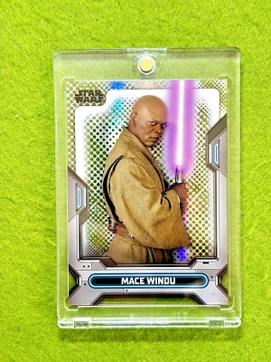 Mace Windu CLEAR REFRACTOR STAR WARS Card PRIZM SP 2023 Topps STAR WARS High Tek - Image 1 of 4