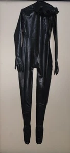 Mono de goma de látex negro Catsuit bodysuit medias 0,4 mm s-xxl - Imagen 1 de 2