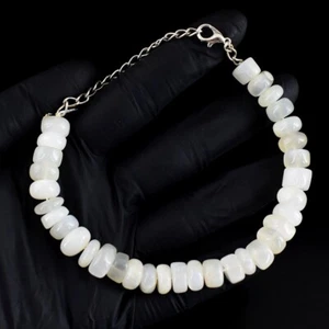 Grade Dazzling Grey Moonstone 151.00 Cts Beaded Beautiful Bracelet VK 10 E680 - Picture 1 of 3