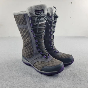 Patagonia Wintertide Snow Boots Womens 6.5 Leather Waterproof Faux Fur Lining - Picture 1 of 17