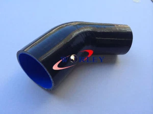 Silicone 45 Degree Elbow Reducer Hose 64mm 70mm / 2.5'' 2.75'' BLACK - Picture 1 of 6