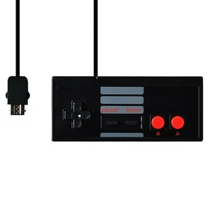 CONTROLLER COMPATIBILE NERO PER CONSOLE NINTENDO MINI NES 2016 CAVO DA 1,8MT - Picture 1 of 4