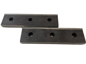 6-7/8" Vice Jaws - Hardened Steel - Grooved - 2-3/8" Centres - 1-3/4" Height - Picture 1 of 9