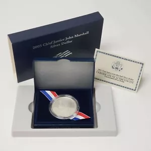 (1) 2005 P Chief Justice John Marshall $1 MS/UNC Silver Dollar Coin w/Box & COA - Picture 1 of 2