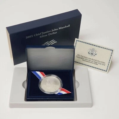  (1) 2005 P Chief Justice John Marshall $1 MS/UNC Silver Dollar Coin w/Box & COA - Image 1 of 2