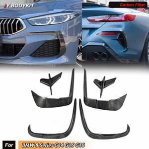 Carbon Fiber Front Bumper Splitters Rear Canard For BMW 8 Series G14 G15 G16 19+ - Picture 1 of 17