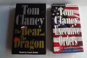 Executive Orders,The Bear and The Dragon Tom Clancy Lot 2 Audio Books Cassettes - Imagen 1 de 3