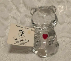 Fenton Glass January Bear with Heart Paper Weight Garnet Made in USA Cute tblpo1 - Picture 1 of 6