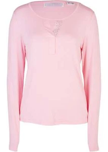 Langarmshirt mit Glitzersteinen Gr. 44/46 Rosa Damenshirt Top Bluse Tunika Neu - Imagen 1 de 1