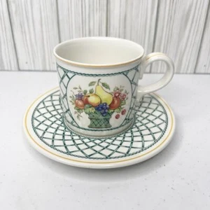 Villeroy & Boch Basket Cup and Saucer Set Floral Bouquet - Picture 1 of 9