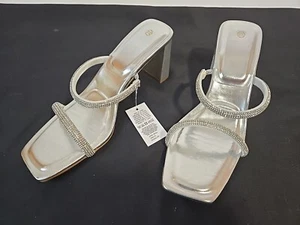 US Sz 9 1 /2 Ladies Sandals. Glitter Straps Heels, Party Pumps, Formal Shoes New - Picture 1 of 5
