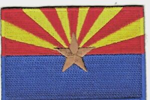 ARIZONA STATE FLAG Iron On Embroidered Patch Southwest 3 1/2"