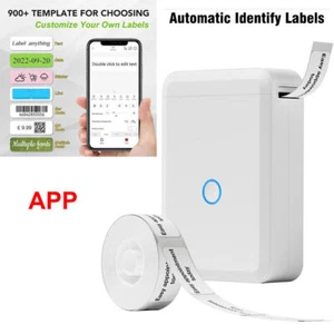 Bluetooth Beschriftungsgerät Selbstklebend Etikettiergerät Mini Etikettendrucker - Bild 1 von 12