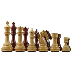 Columbian Series Luxury Staunton 4.4" Padouk and Boxwood Chessmen - Picture 1 of 9