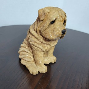 Sandicast 1989 Red / Brown Shar-Pei Puppy Dog Figurine #M466 Cute Wrinkly Pooch