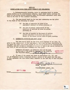 Al Capp Signed Typed Contract 5/23/50 William Morris Agency Global Authenticated - Picture 1 of 6