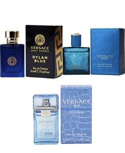 3 Piece Mini Set Versace Dylan Blue, Eros, Eau Fraiche MAN, 5 ML/0.17 Oz, New - Picture 1 of 1