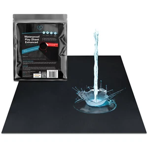 Anti-Slip Play Sheet 79″x 79″ Waterproof Massage Black Safe withOil & Silicone - Picture 1 of 12