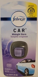FEBREZE CAR VENT CLIPS AIR FRESHENER AND ODOR ELIMINATOR MIDNIGHT STORM - Picture 1 of 5