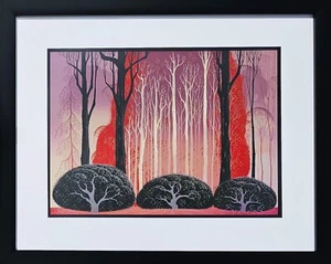 Eyvind Earle Crimson Glory HAND SIGNED FRAMED Serigraph Landscape 78/90 Tree Art - Picture 1 of 14