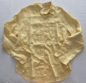 Jones New York Sport Shirt Damen Large Leinen gelb Knopfleiste Kragen - Bild 1 von 4