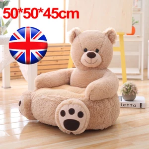 Child Kids Plush Sofa Seat Brown Bear Soft Chair Toddlers Armchair Cushion Gifts - Picture 1 of 8