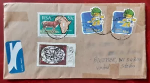 SOUTH AFRICA 2010 Cover to Bloomer Wisconsin (see Note) Soccer Mascot VF 6873 - Picture 1 of 2